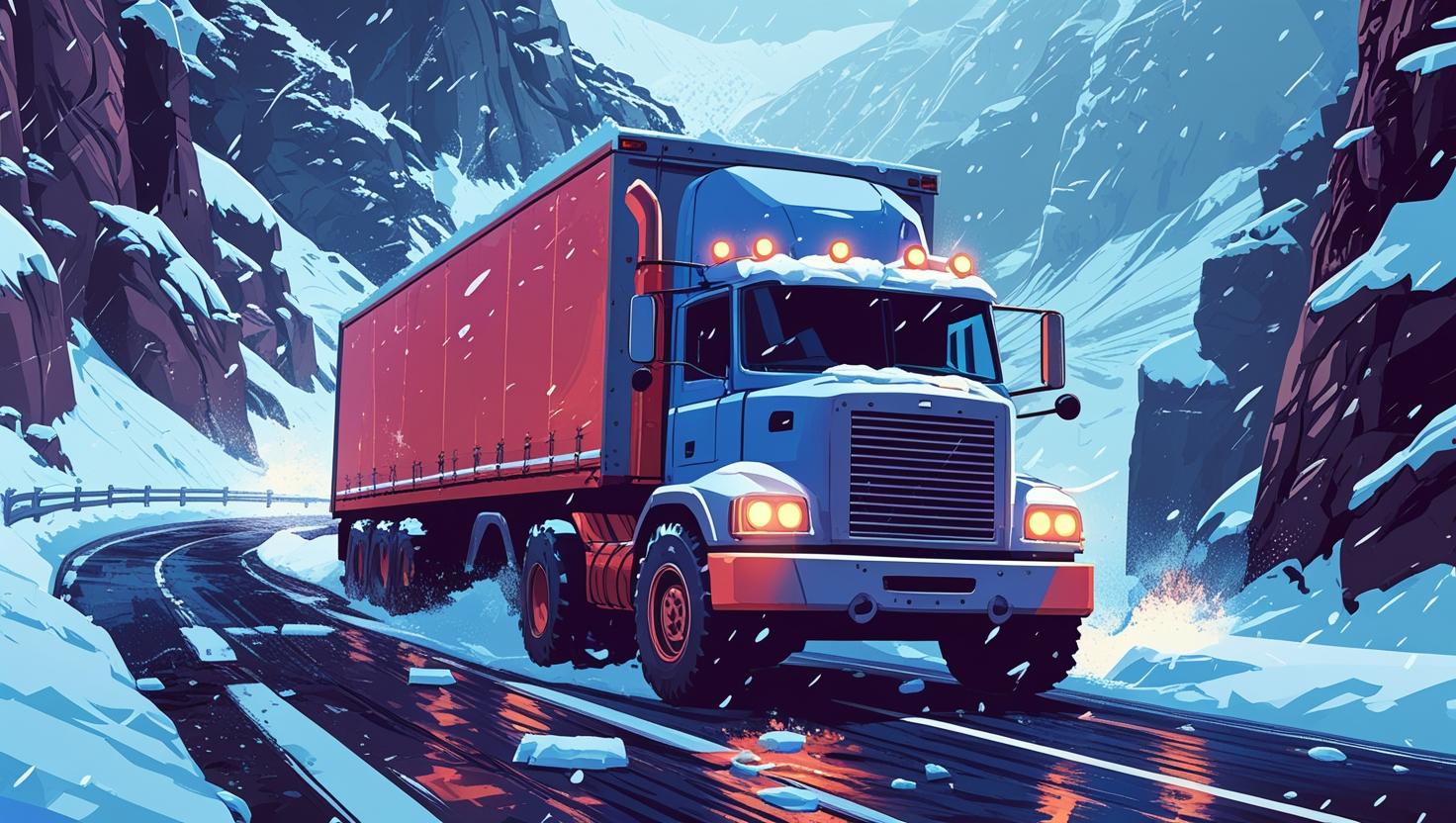 Truck Driver Snowy Roads